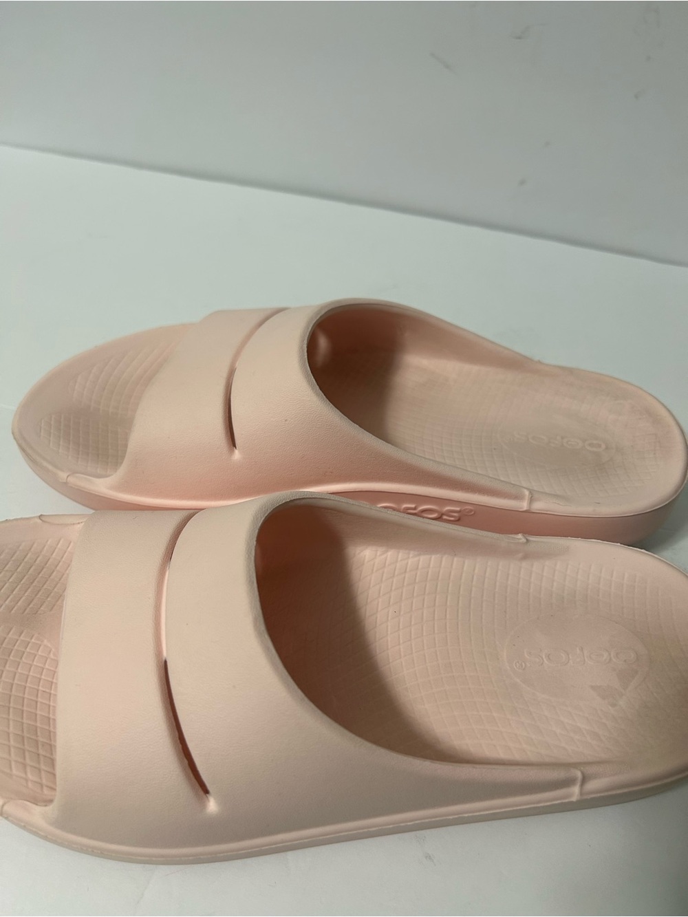 Oofos OOmega OOahh Slide Womens 9 Pink Stardust Platform Recovery Sandals Shoes - Picture 6 of 10
